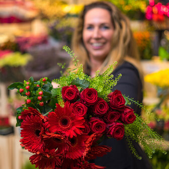 Bloemistenkeuze rode bloemen